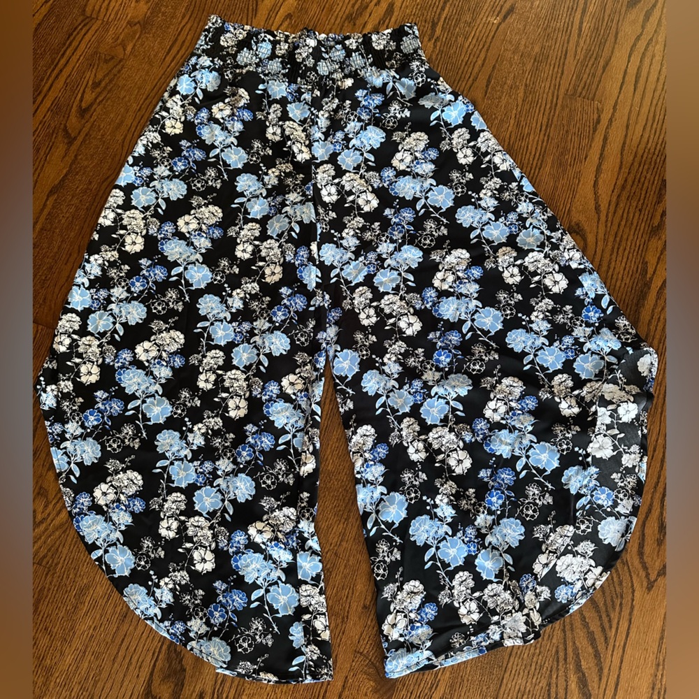 Cato Black and Blue Floral Pants